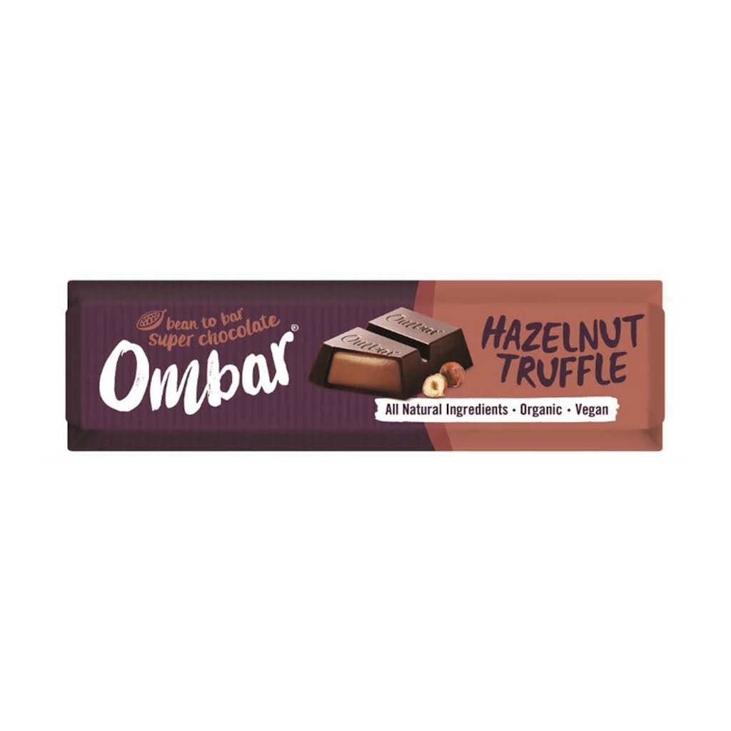Ombar Organic Hazelnut Truffle Filled Chocolate Bar 42g